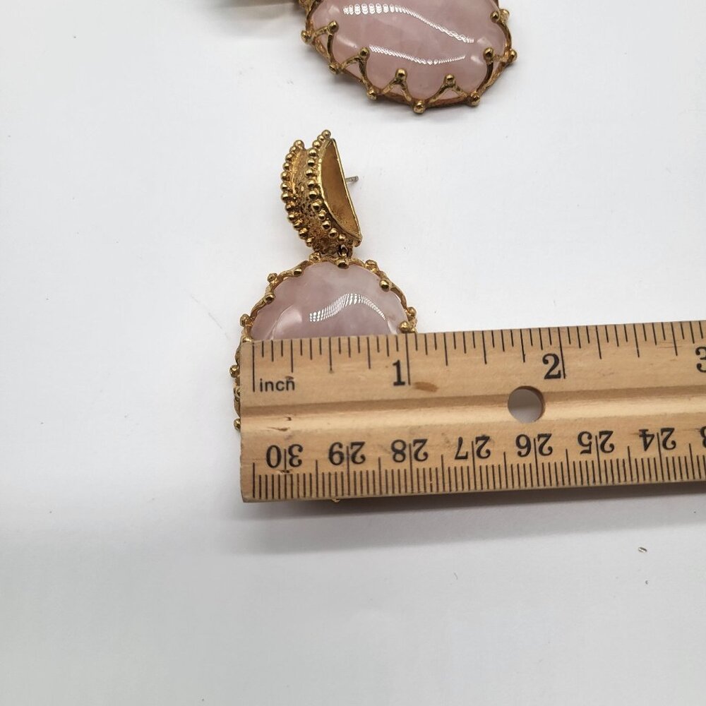 Christie Nicolaides LOLA Earrings Pink Quartz Gold Plated Casa Biscaya Australia - Picture 9 of 11